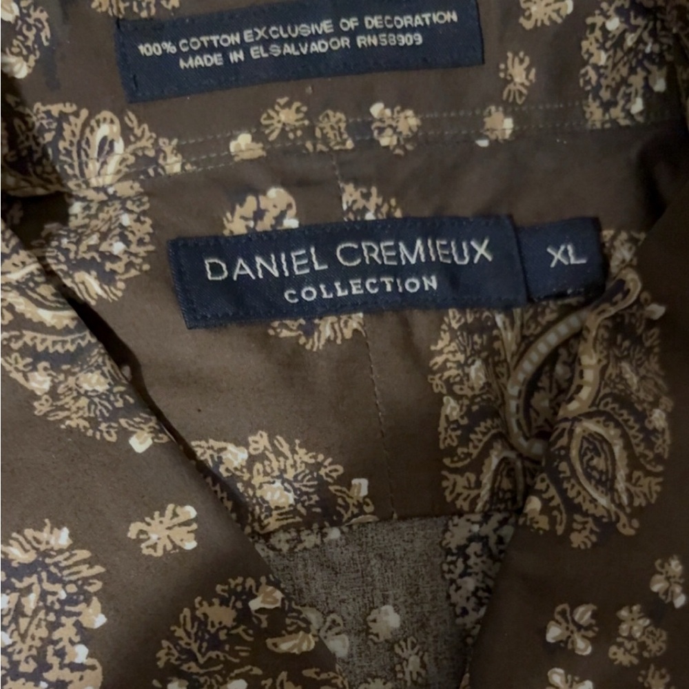 Daniel Cremieux Brown Floral Casual Button Down Shirt